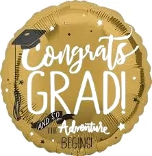 بالونات هيليوم فويل لحفلة التخرج لون ذهبي